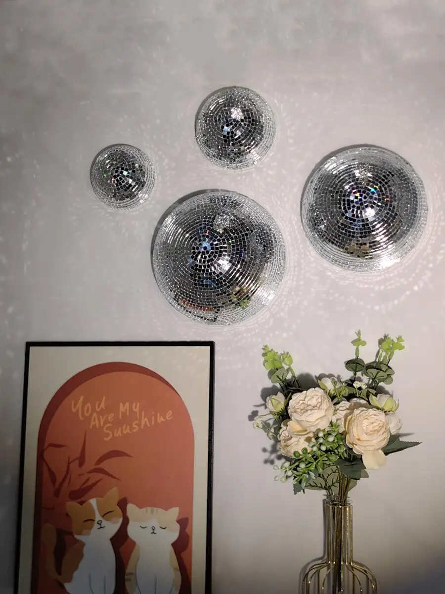 Old Fashioned Glass - Neue Wand-Disco-Kugel, verspiegelte Designs, metallische Heimdekoration,