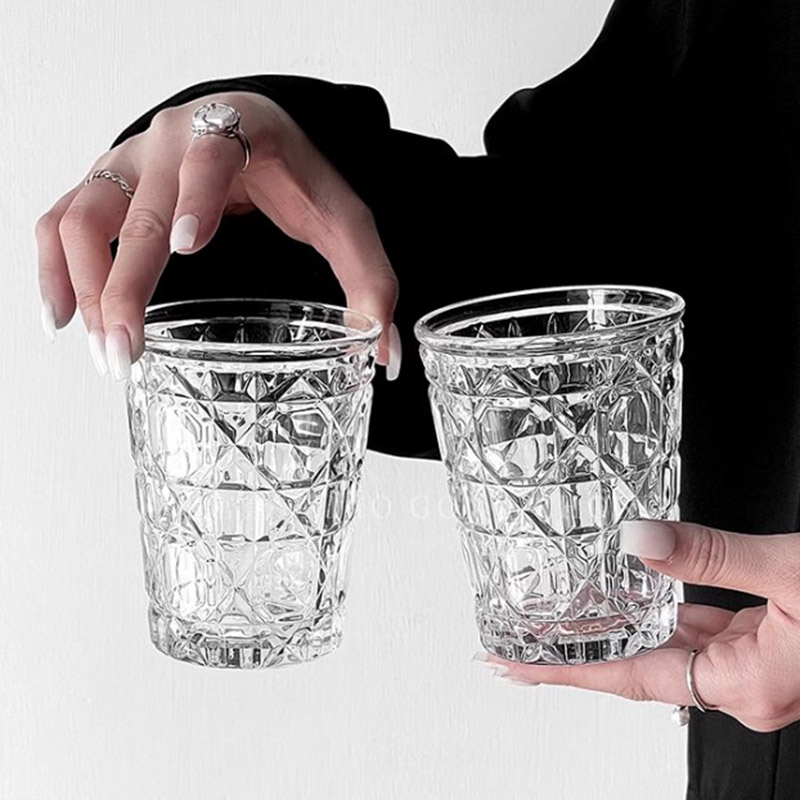 Old Fashioned Glass - 2 stücke 310ml Vintage Diamant gemustert