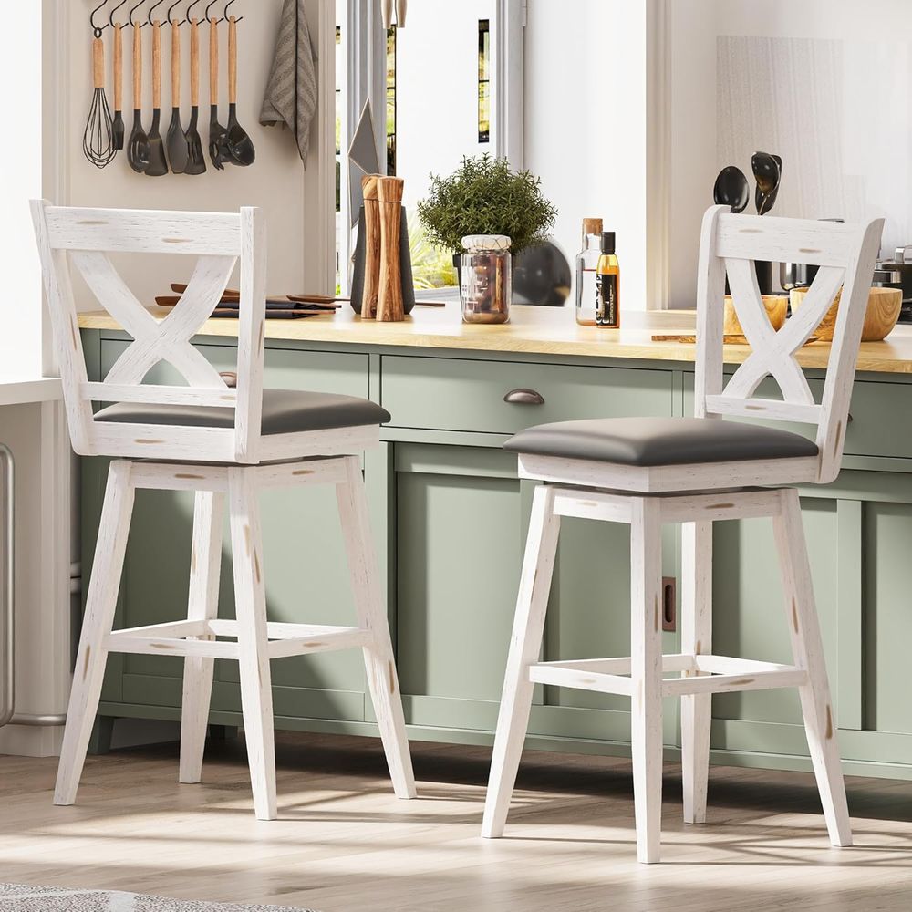 Home Bar Stools - Drehbare Barhocker-Set, 2 Stück, 29 Zoll