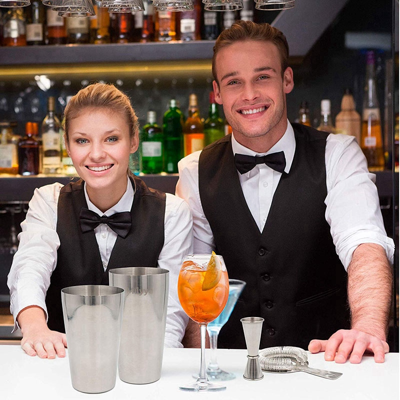 Boston Shaker Set - ABJT-Cocktail-Shaker-Set: Professioneller Boston-Shaker, Cocktail-Sieb und Jigger-Set.