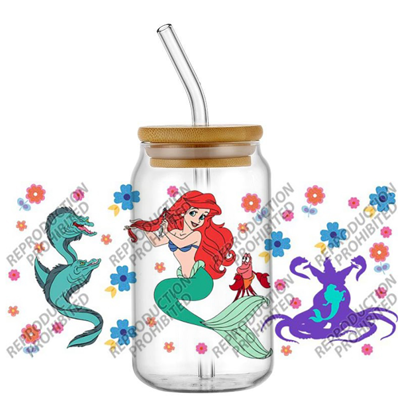 Old Fashioned Glass - Beliebte Retro-Cartoon Meerjungfrau Ariel 16oz UV