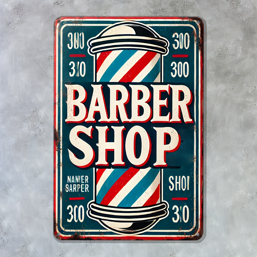 Home Barbershop - Barbershop-Schild aus Metall, Wandkunst – Raumdekoration,