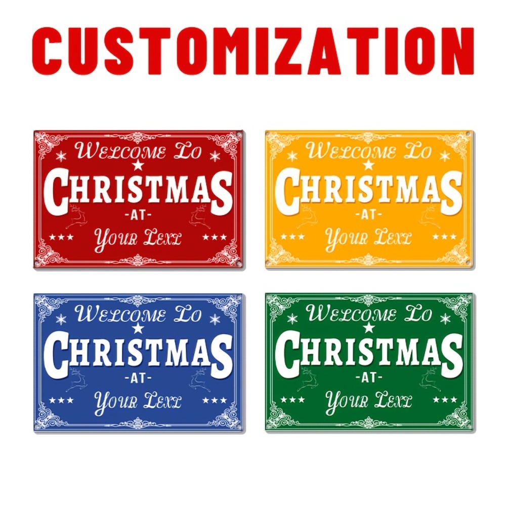 Home Bar Signs - Individuelles 2D Flaches Frohe Weihnachten Aluminiumschild