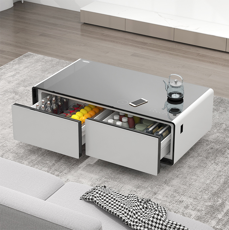 Home Bar And Fridge - Smarter Couchtisch mit Mini-Kühlschrank für Wein,
