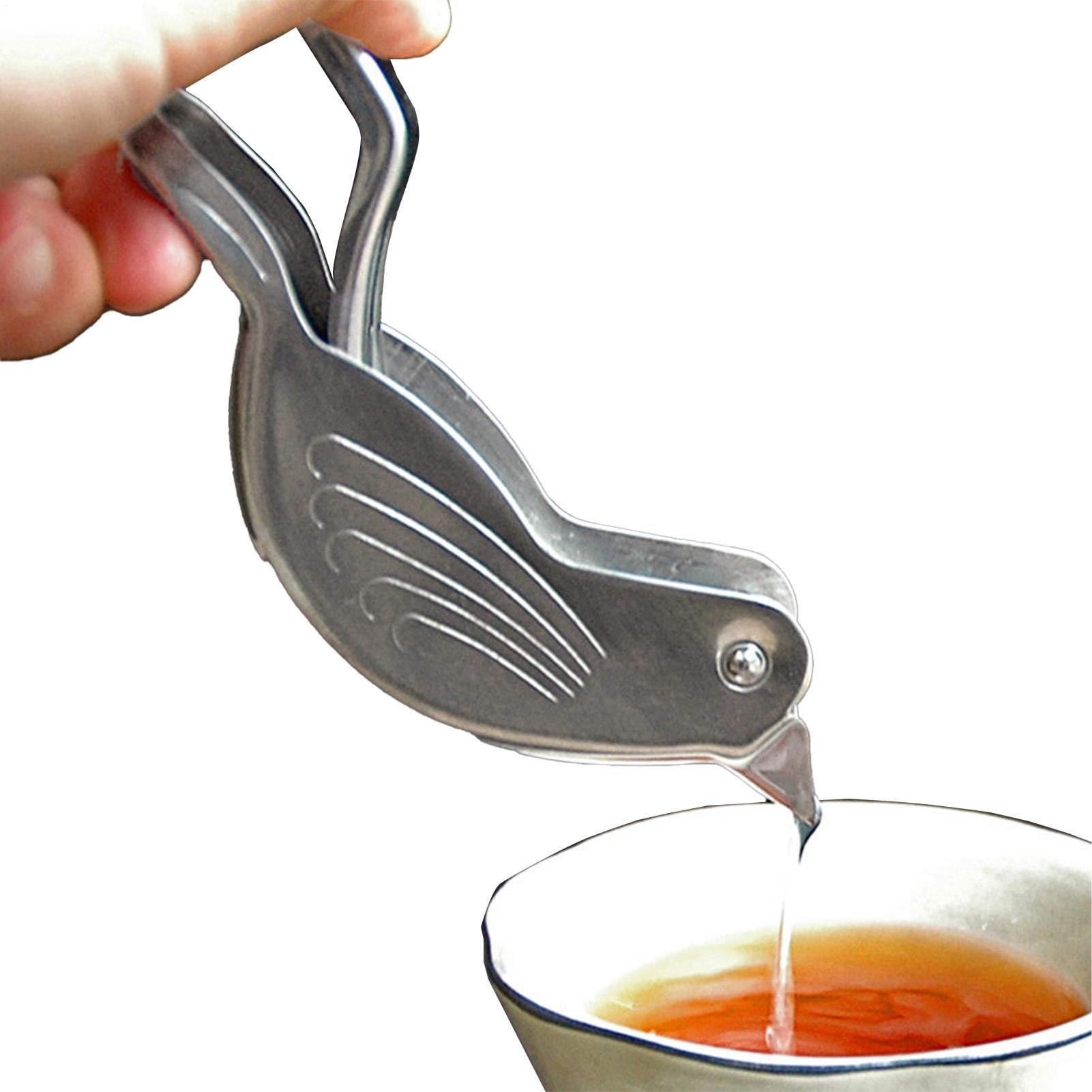 Citrus Juicer Bar - Silberne Vogelform-Zitronenpresse aus Edelstahl, manuelle Zitruspresse
