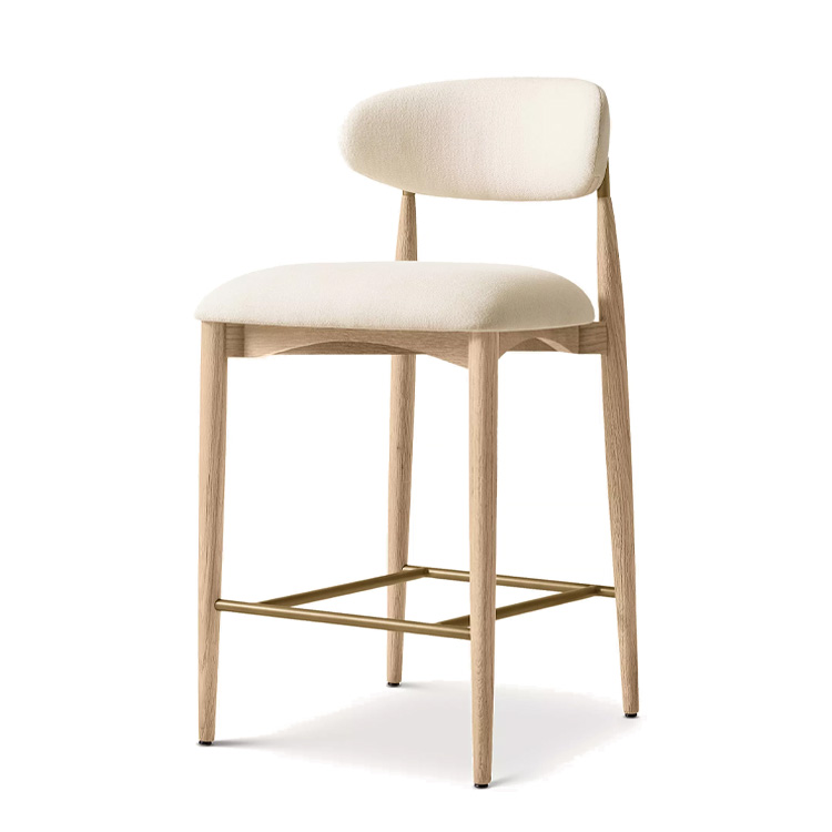 Home Bar Stools - Neue Stil Nordic Stoff Holz Thekenhocker