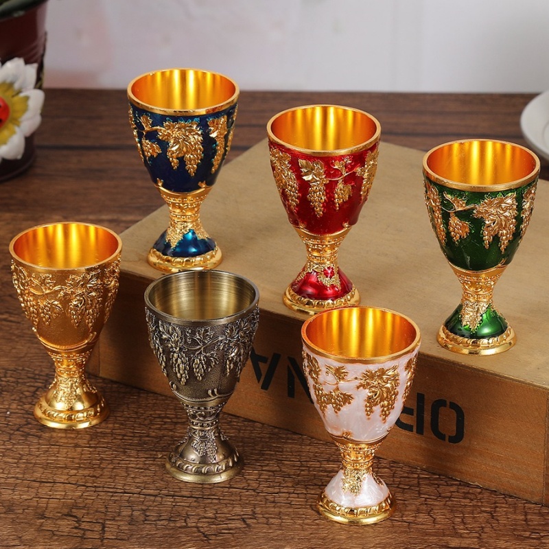 Old Fashioned Glass - Europäisches Weinglas, Legierung, Vintage, tragbar, weißer