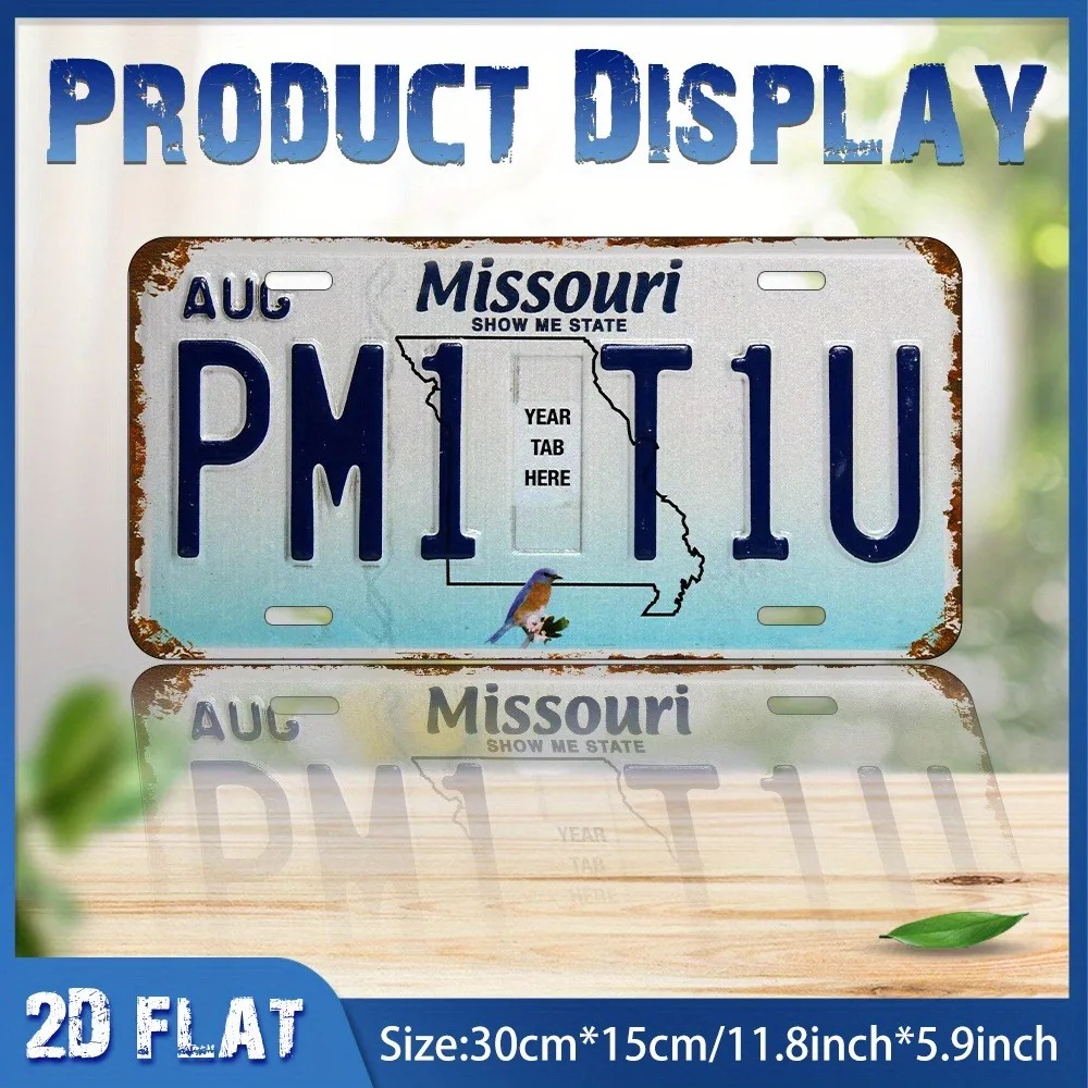 Home Bar Signs - 2D Flaches Retro Missouri Blue Bird