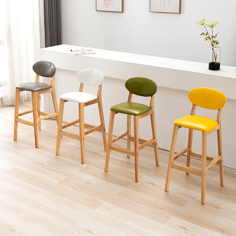 Home Bar Stools - Einfacher Barstuhl aus Massivholz, Esszimmerstühle, Restauranthocker,