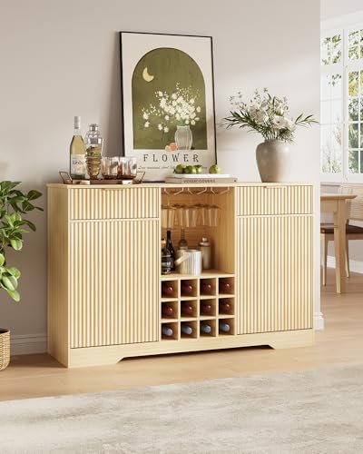 Home Bar And Cabinet - 55-Zoll-Weinbarschrank mit Rillenmuster – Kaffeebarschränke für