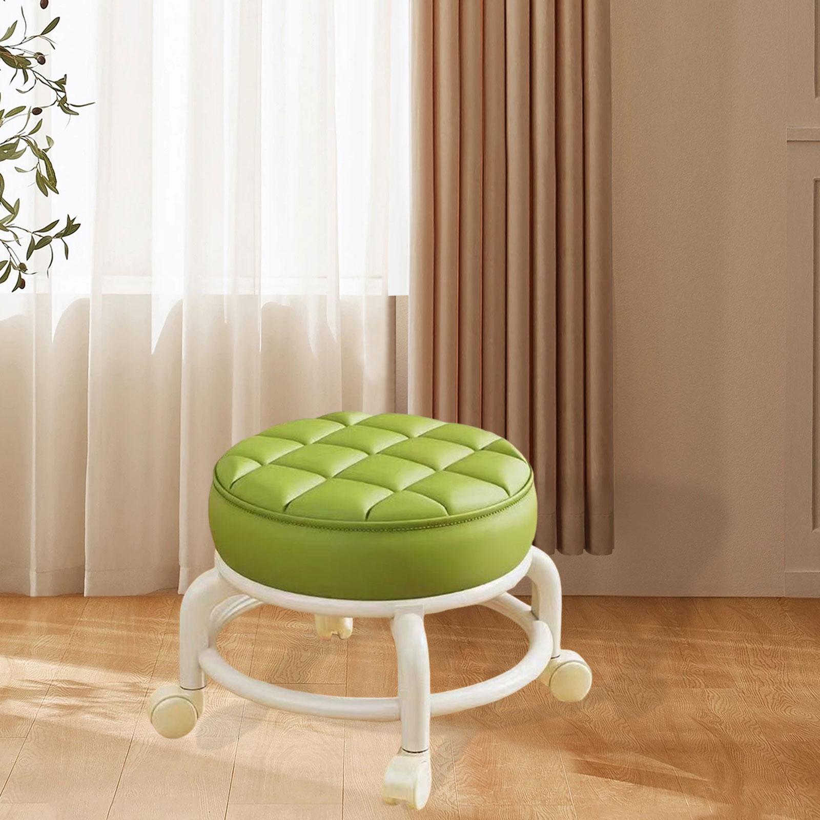 Home Bar Stools - 360-Grad-Drehstuhl, kleiner Stuhl mit Universal-Laufrollen, Rollhocker,