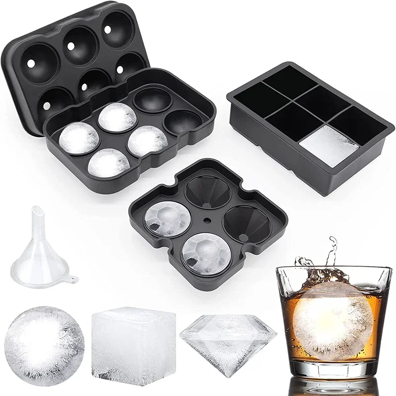 Ice Mold Sphere - Große Eiswürfelschalen, Silikon-Eiswürfelformen für Gefrierschrank mit