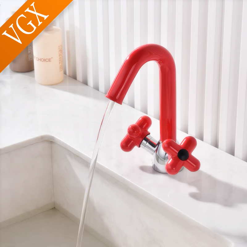 Home Bar Sink - VGX Doppelgriff-Badezimmerarmaturen, drehbarer Waschtischmischer, Waschbecken-Wasserhahn, Gourmet-Waschtischarmatur,