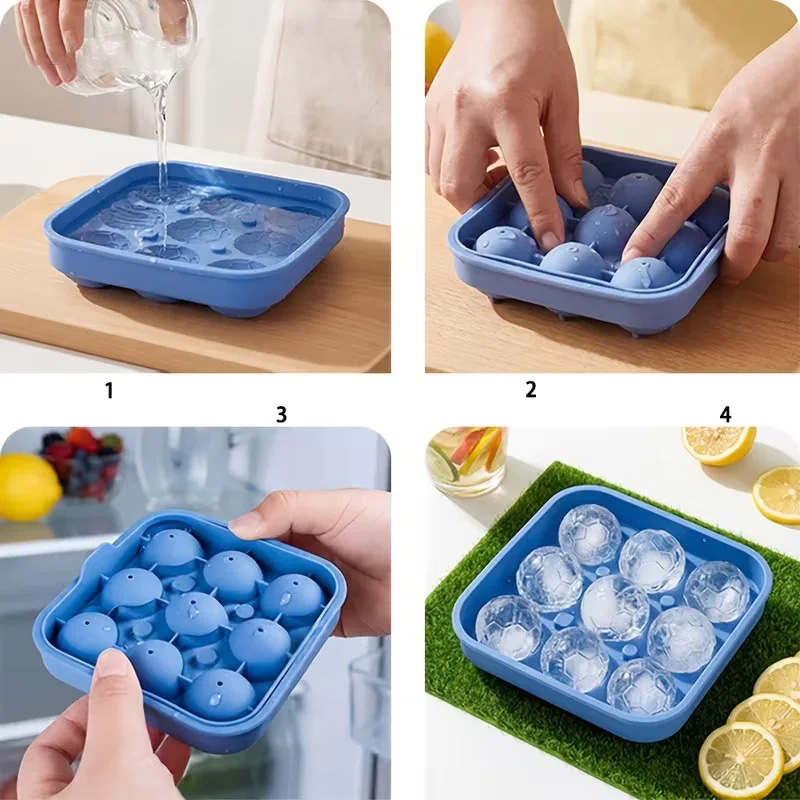 9-Loch-Silikonform für Fußball – Ice Mold Sphere Bewertung und Preis