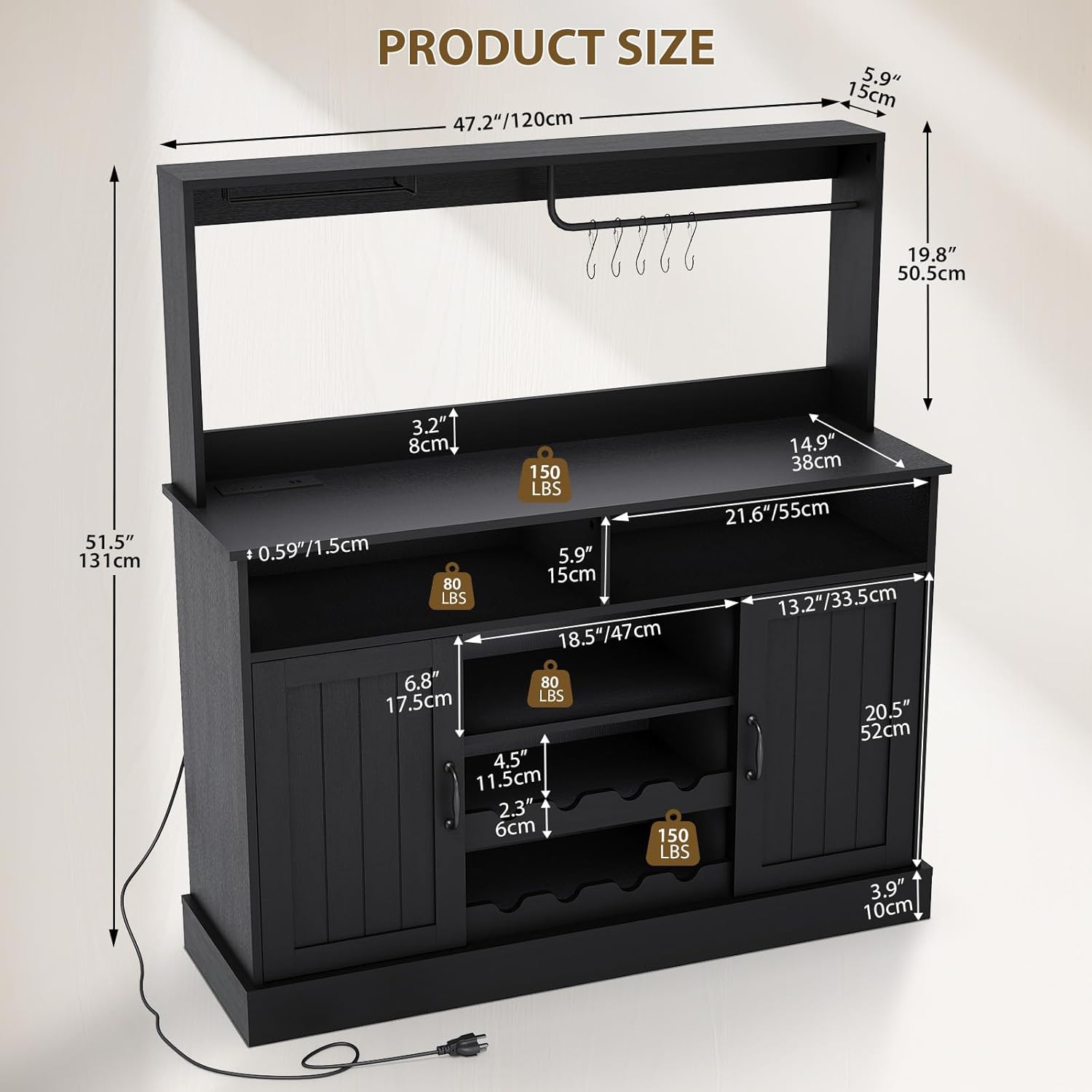 47 Zoll Farmhouse Kaffee-Bar-S – Home Bar And Cabinet Bewertung und Preis