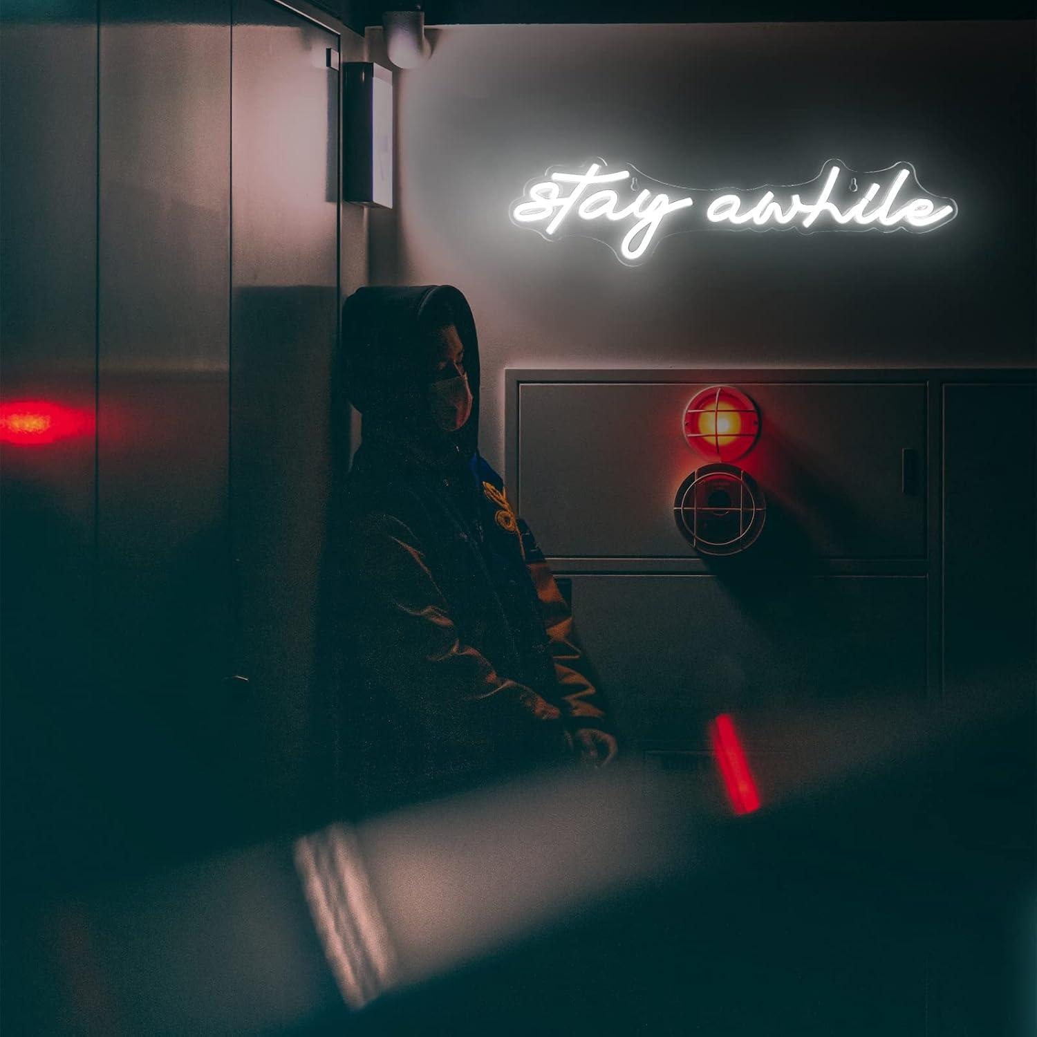 Stay Awhile Neon-Schilder USB  – Home Bar Signs Bewertung und Preis