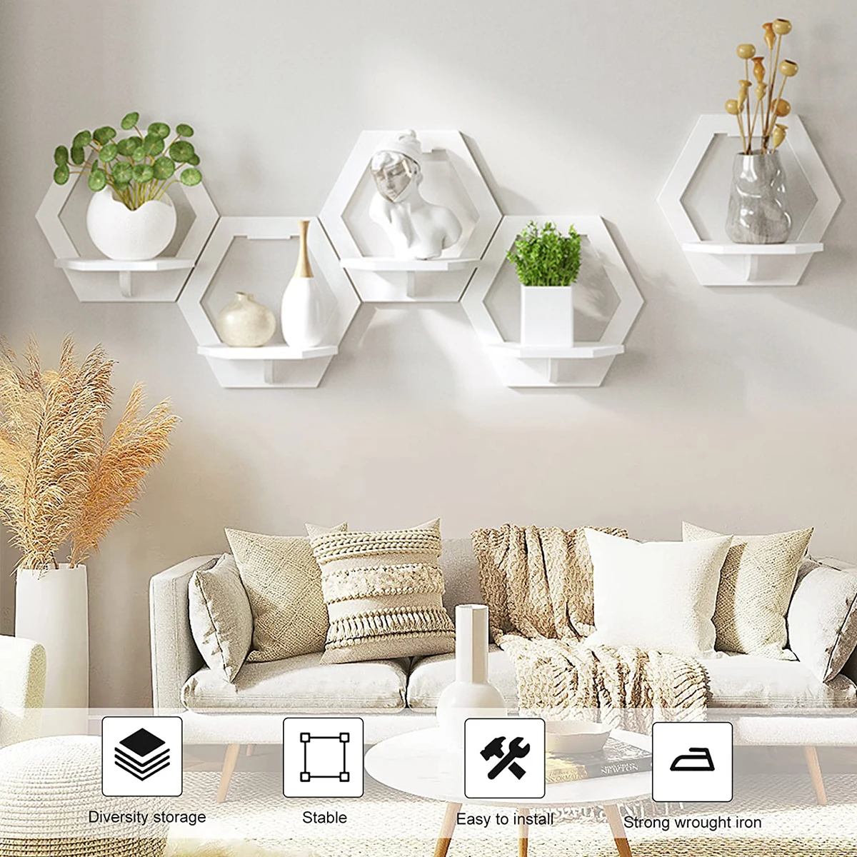 3Pcs Hexagon Wand Regal Schlag – Home Bar Shelves Bewertung und Preis