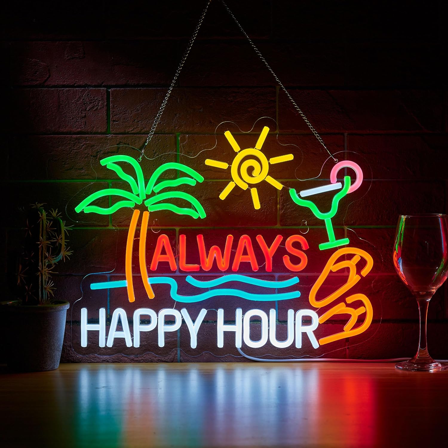 Always Happy Hour Bierbar Neon – Home Bar Signs Bewertung und Preis