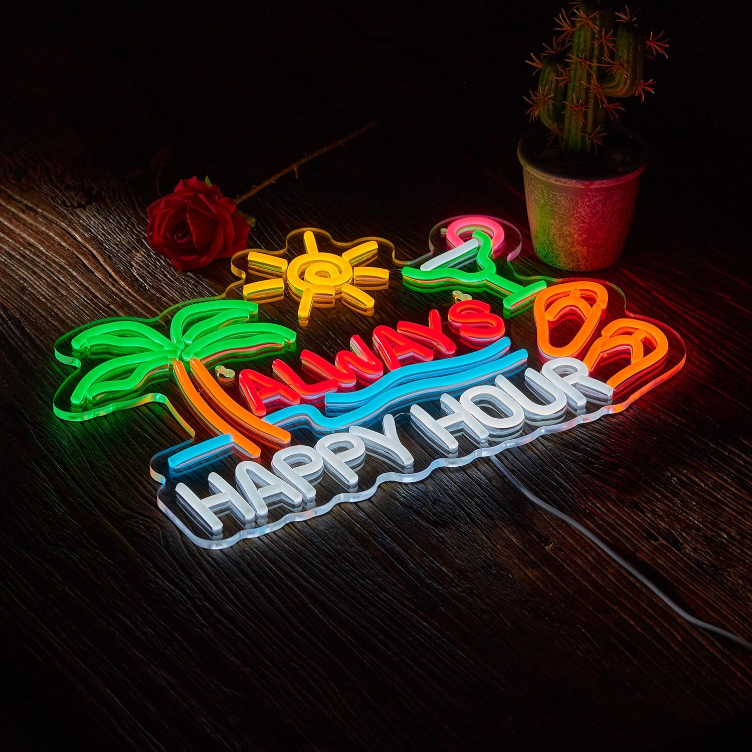 Always Happy Hour Bierbar Neon – Home Bar Signs Bewertung und Preis