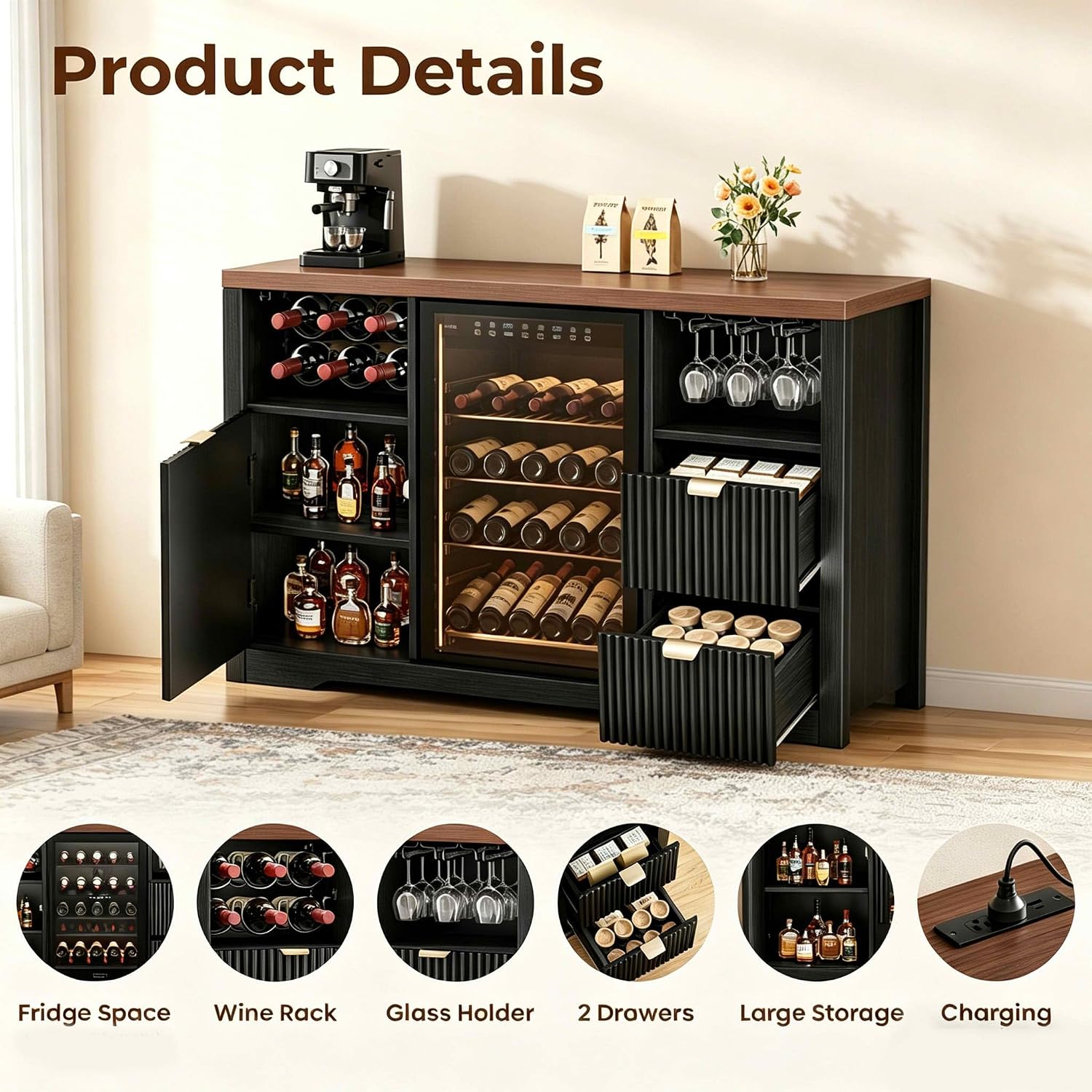 Kaffeebar-Schrank mit Platz fü – Home Bar And Fridge Bewertung und Preis