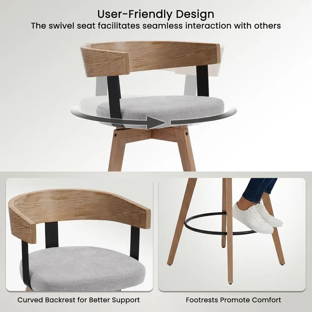 2er-Set, 26 graue, mit Leinen  – Home Bar Stools Bewertung und Preis