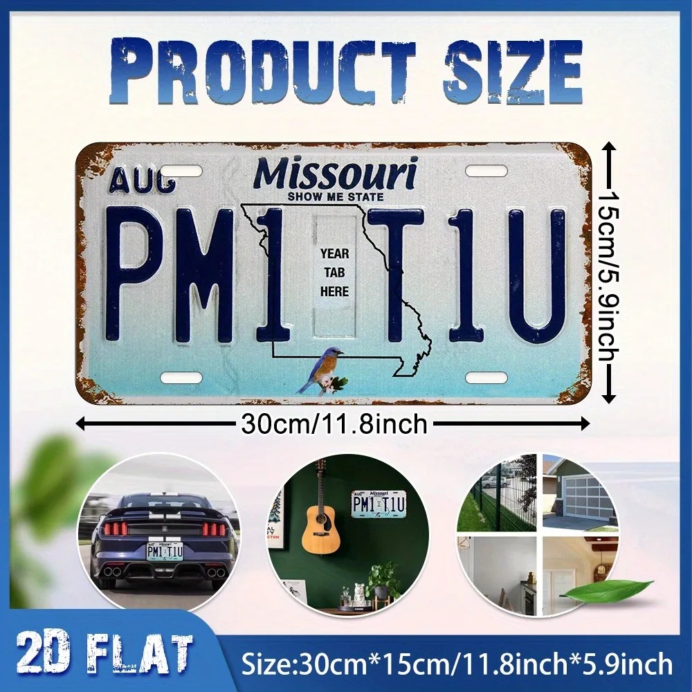 2D Flaches Retro Missouri Blue – Home Bar Signs Bewertung und Preis