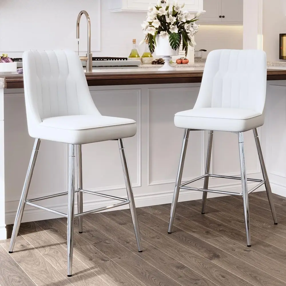Set aus 2 weißen, gepolsterten – Home Bar Stools Bewertung und Preis