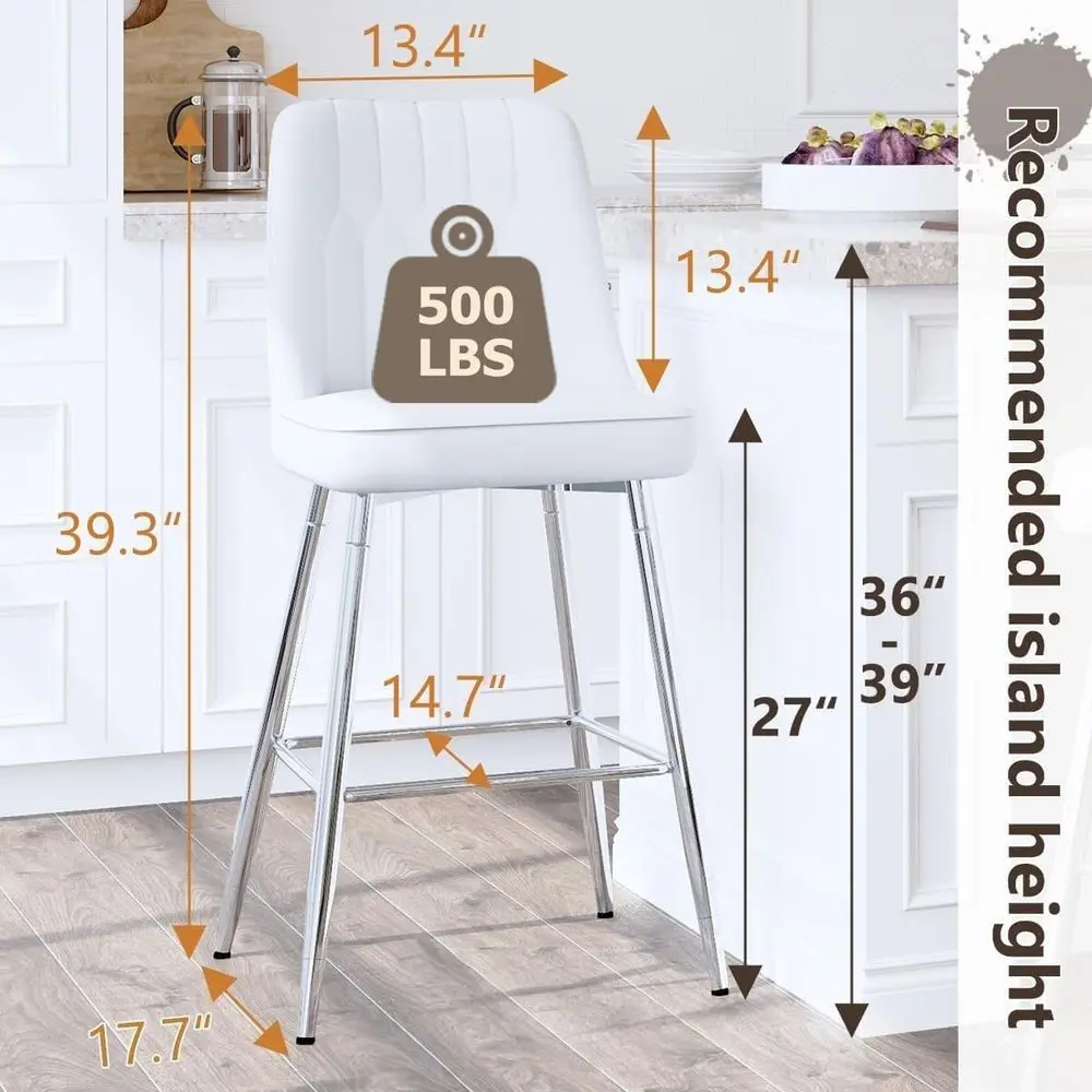 Set aus 2 weißen, gepolsterten – Home Bar Stools Bewertung und Preis